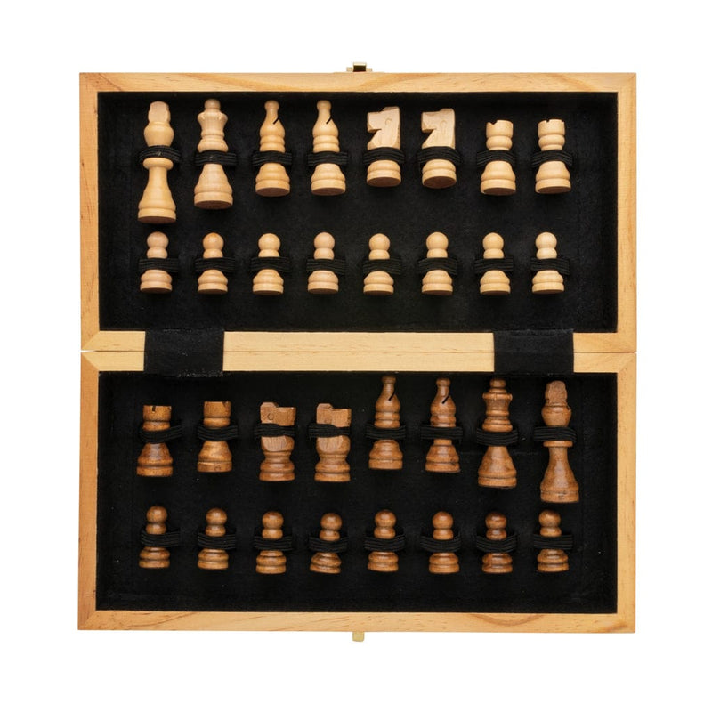 Lussuosa scacchiera pieghevole in legno marrone - personalizzabile con logo