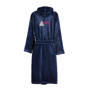 Lussuosa vestaglia VINGA Louis in RPET GRS, taglia S-M NATURAL blu navy - personalizzabile con logo