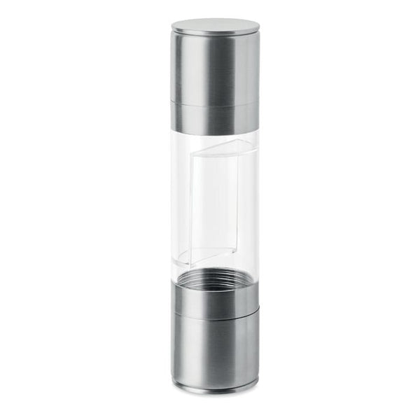 Macina sale e pepe 2 in 1 Color argento - personalizzabile con logo
