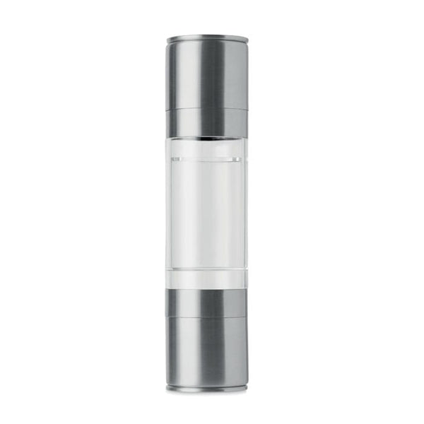 Macina sale e pepe 2 in 1 Color argento - personalizzabile con logo