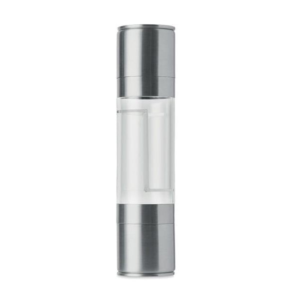 Macina sale e pepe 2 in 1 Color argento - personalizzabile con logo
