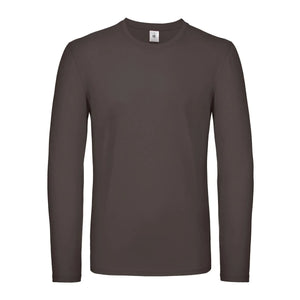 Maglietta maniche lunghe E150 marrone / S - personalizzabile con logo