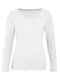 Maglietta maniche lunghe Organica donna bianco / L - personalizzabile con logo