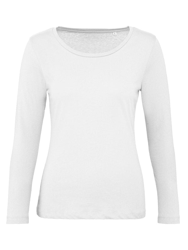 Maglietta maniche lunghe Organica donna bianco / L - personalizzabile con logo