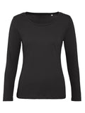 Maglietta maniche lunghe Organica donna nero / L - personalizzabile con logo