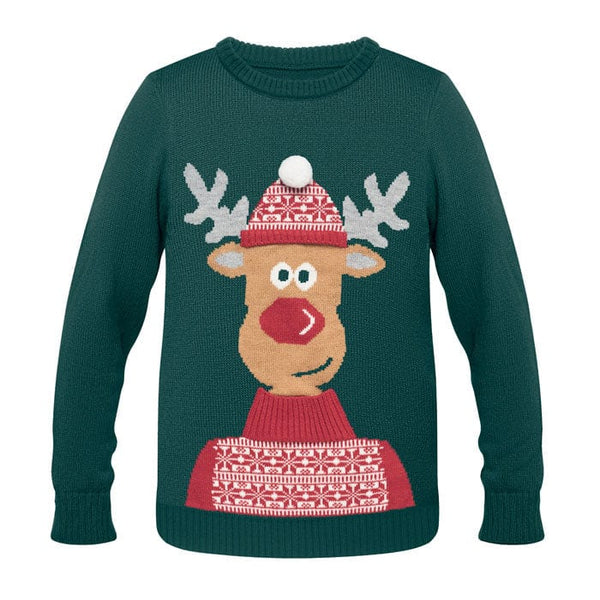 Maglione di Natale L/XL Verde - personalizzabile con logo