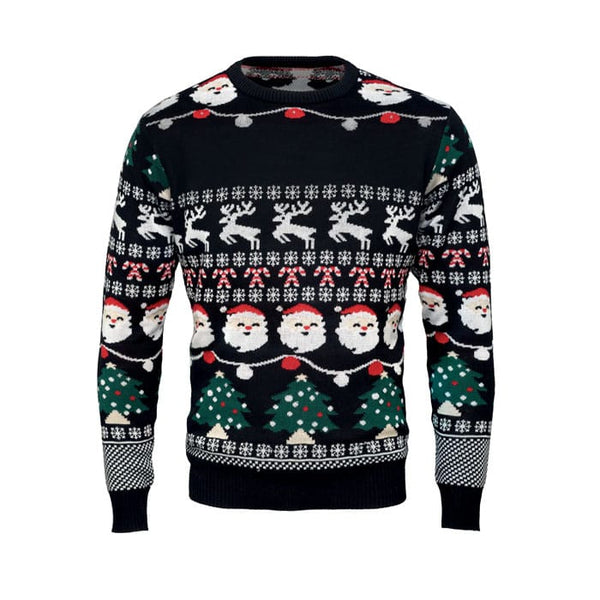 Maglione natalizio a LED L/XL Nero - personalizzabile con logo