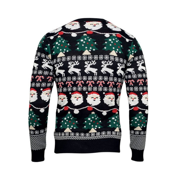 Maglione natalizio a LED L/XL Nero - personalizzabile con logo