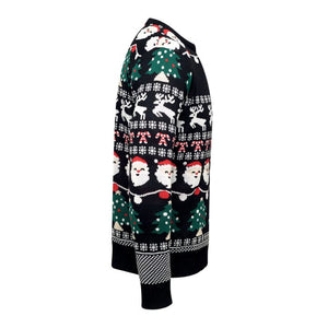 Maglione natalizio a LED L/XL Nero - personalizzabile con logo