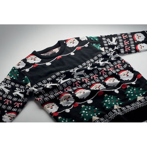 Maglione natalizio a LED S/M Nero - personalizzabile con logo