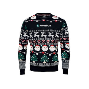 Maglione natalizio a LED S/M Nero - personalizzabile con logo