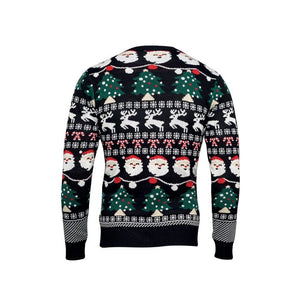 Maglione natalizio a LED S/M Nero - personalizzabile con logo