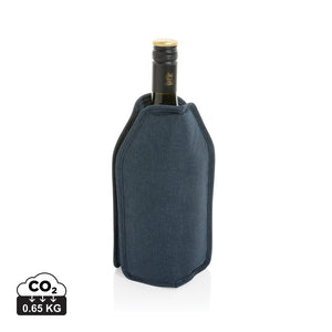 Manicotto termico Vino in rPET AWARE™ blu navy - personalizzabile con logo