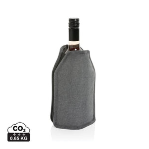 Manicotto termico Vino in rPET AWARE™ grigio - personalizzabile con logo