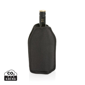 Manicotto termico Vino in rPET AWARE™ nero - personalizzabile con logo
