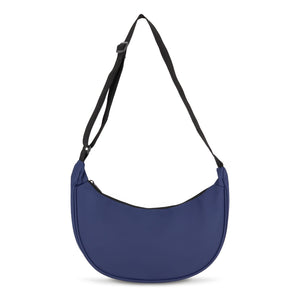 Marsupio Borsa a tracolla a mezza luna in R-PET blu navy - personalizzabile con logo