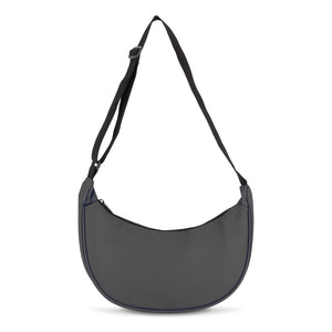 Marsupio Borsa a tracolla a mezza luna in R-PET Grigio - personalizzabile con logo
