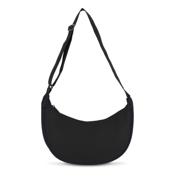 Marsupio Borsa a tracolla a mezza luna in R-PET Nero - personalizzabile con logo