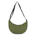 Marsupio Borsa a tracolla a mezza luna in R-PET verde calce - personalizzabile con logo