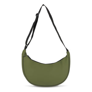 Marsupio Borsa a tracolla a mezza luna in R-PET verde calce - personalizzabile con logo