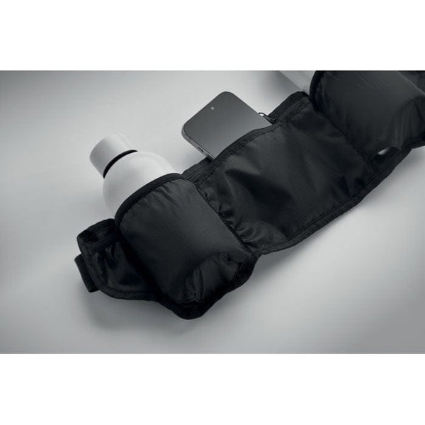 Marsupio sportivo 420D RPET Nero - personalizzabile con logo