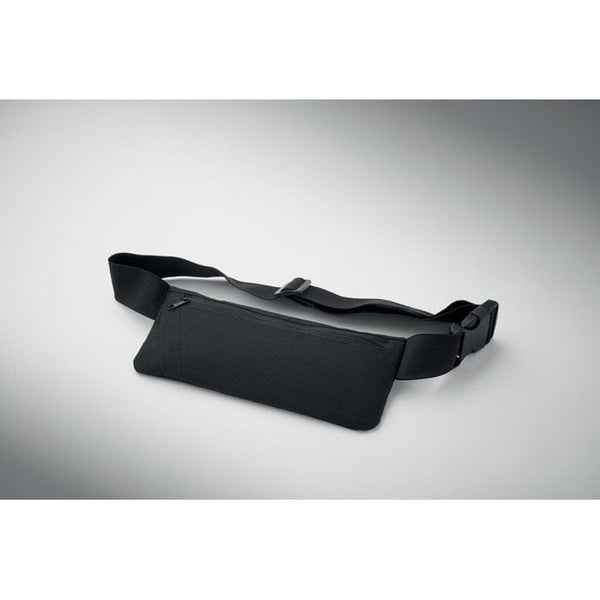 Marsupio sportivo 600D RPET Nero - personalizzabile con logo