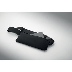 Marsupio sportivo 600D RPET Nero - personalizzabile con logo