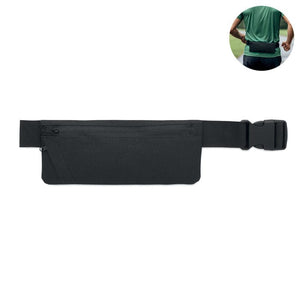 Marsupio sportivo 600D RPET Nero - personalizzabile con logo