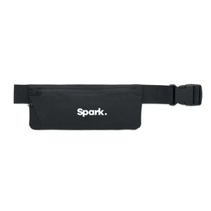 Marsupio sportivo 600D RPET Nero - personalizzabile con logo