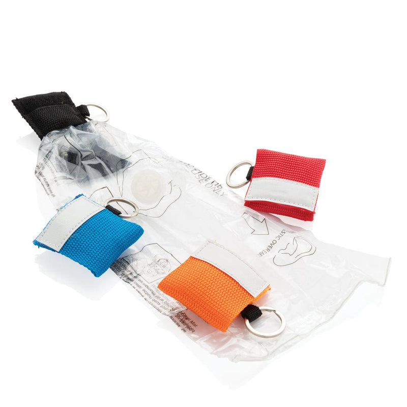 Mascherina CPR con portachiavi - personalizzabile con logo