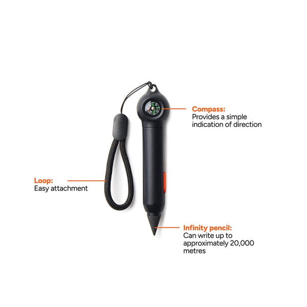 Matita con bussola Nordic Drift Trail Infinity RCS nero - personalizzabile con logo