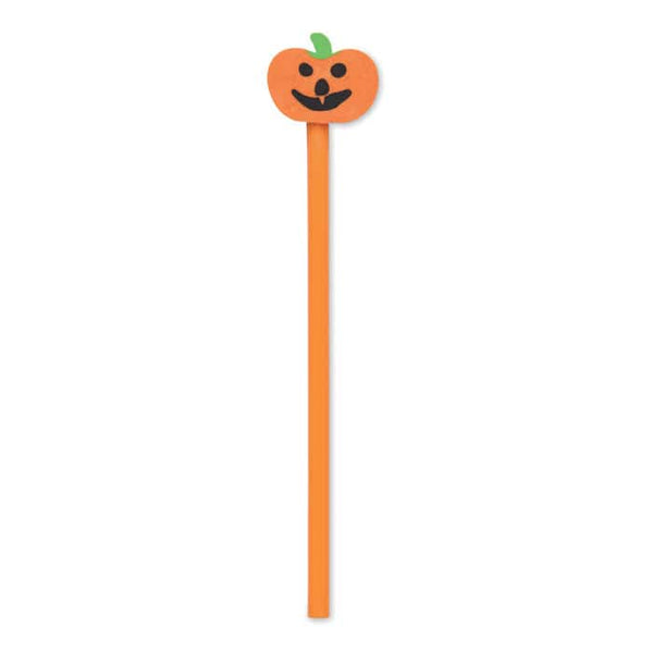 Matita di Halloween con gomma arancione - personalizzabile con logo