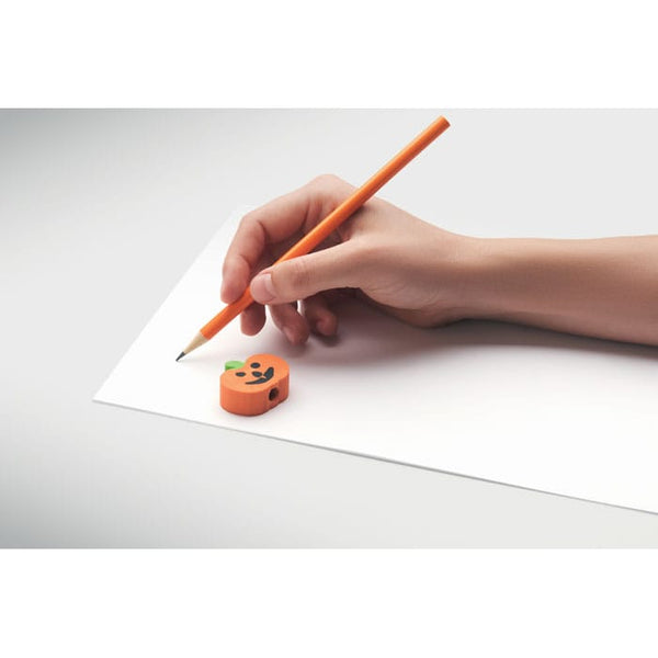 Matita di Halloween con gomma arancione - personalizzabile con logo
