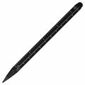 Matita infinity e righello in alluminio riciclato Nero - personalizzabile con logo