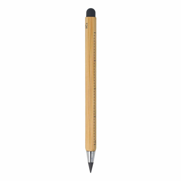 Matita infinity e righello in bambù natural - personalizzabile con logo