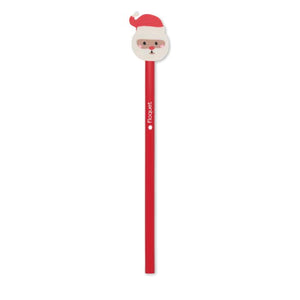 Matita natalizia con gomma - personalizzabile con logo