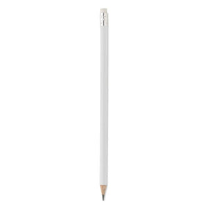 Matita naturale con gomma Bianco - personalizzabile con logo