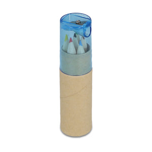 Matite colorate in tubetto di cartone natural - personalizzabile con logo
