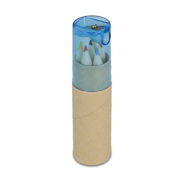 Matite colorate in tubetto di cartone natural - personalizzabile con logo