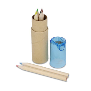 Matite colorate in tubetto di cartone natural - personalizzabile con logo