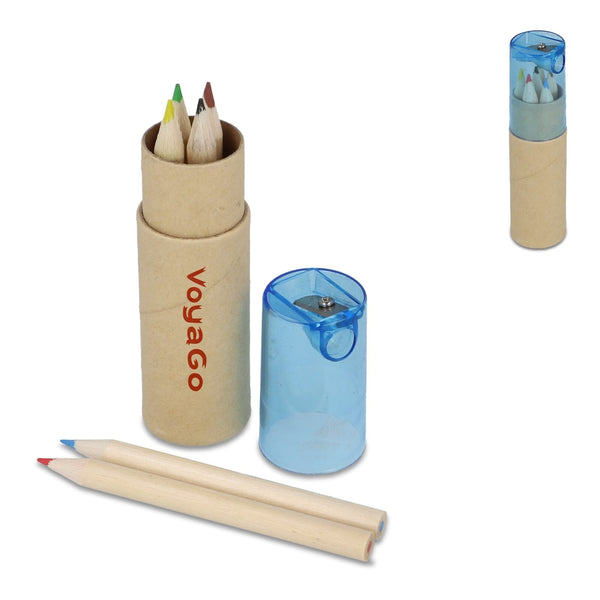 Matite colorate in tubetto di cartone natural - personalizzabile con logo