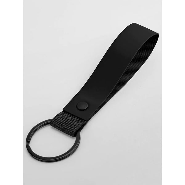 Matte PU Keyring nero - personalizzabile con logo