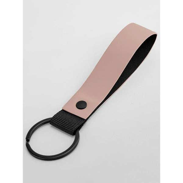 Matte PU Keyring rosa - personalizzabile con logo