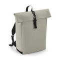 Matte PU Roll-Top Backpack beige - personalizzabile con logo