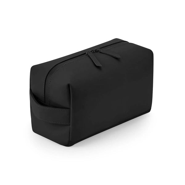 Matte PU Toiletry/Accessory Case nero - personalizzabile con logo