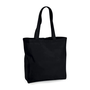 Maxi Shopper Deluxe in Cotone Organico nero / UNICA - personalizzabile con logo