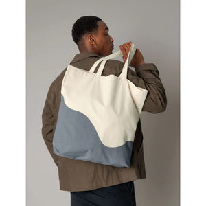 Maxi Shopper in cotone organico a Onda - personalizzabile con logo