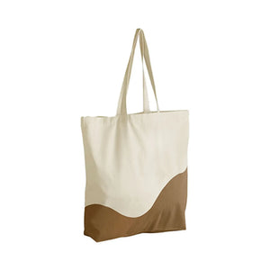 Maxi Shopper in cotone organico a Onda marrone - personalizzabile con logo