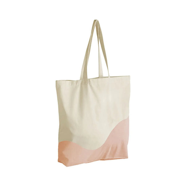 Maxi Shopper in cotone organico a Onda rosa - personalizzabile con logo