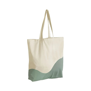 Maxi Shopper in cotone organico a Onda verde - personalizzabile con logo